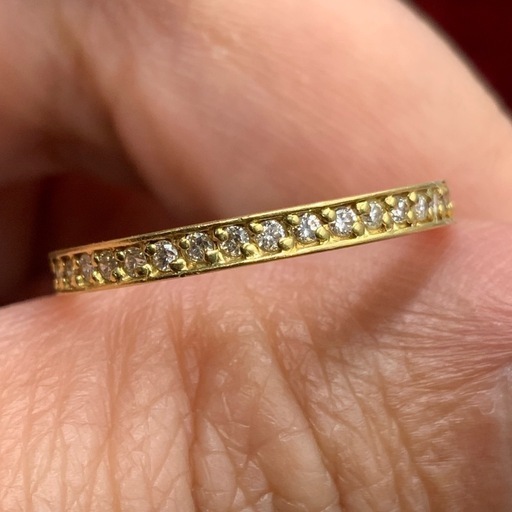 K18 ハーフエタニティ　リング　 1.5g 約11号　0.16ct