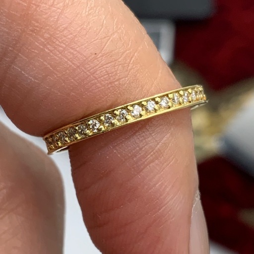 K18 ハーフエタニティ　リング　 1.5g 約11号　0.16ct