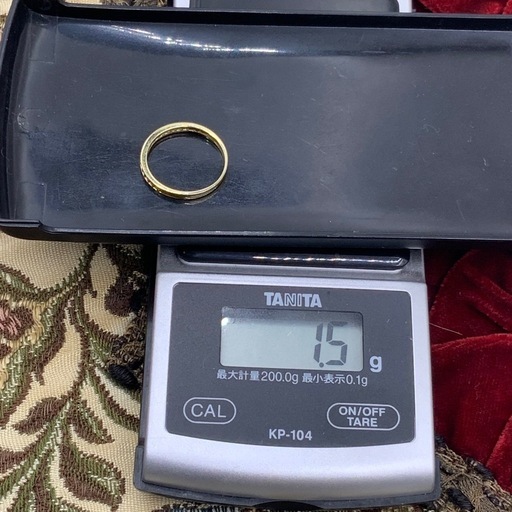 K18 ハーフエタニティ　リング　 1.5g 約11号　0.16ct