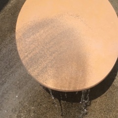 【お取引感謝】楕円　折脚テーブル　丸洗い掃除済み！の画像
