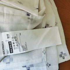IKEYAベージュカーテンレースセットの画像