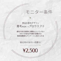 眉ワックス+ブロウリフトモニター募集