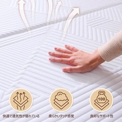 新品　未使用品　三つ折りマットレス シングル 厚さ10cm 低反発+高反発 タンスのゲン マットレス シングル 三つ折り 高反発 竹炭入り 消