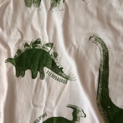 80 Tシャツ　半袖　恐竜 ホワイト　白の画像