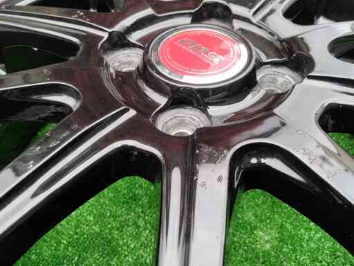BADX DOS 15インチ ブラックアルミ pcd100 4.5J 4H ET45　165-55R15 GOODYEAR ICE NAVI7 スタッドレス付