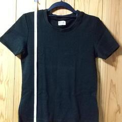 ★黒Tシャツ 無地 半袖 丸首  サイズS    