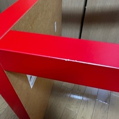 IKEA LACK サイドテーブル赤55㎝×高さ45㎝ (ソル) 福のテーブル《座卓