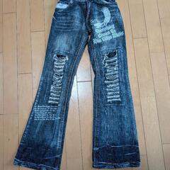 160cm ダメージジーンズ