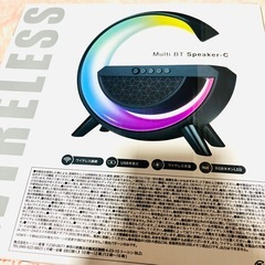 〈未使用〉ワイヤレス充電 Bluetoothスピーカー ワイヤレス充　カラフルライト ブラック・黒の画像