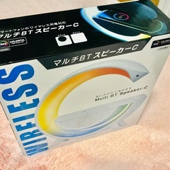 〈未使用〉ワイヤレス充電 Bluetoothスピーカー ワイヤレス充　カラフルライト ブラック・黒の画像