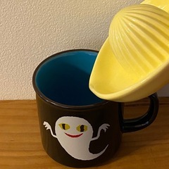 美品 レモン絞り器 レモンしぼり器 陶器 黄色 キッチンの画像