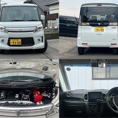 ★車検付★H26年 スペーシアカスタム 両側パワースライドドア　社外ナビ　純正アルミホイール　Bluetoothオーディオの画像