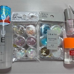 ネイルセット（グリッター、ネイルリムーバー、ベースコート、ピンセ...