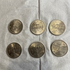 昭和天皇御在位50年記念100円白銅貨６点の画像