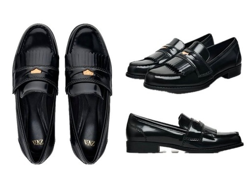 ZARA フラットローファー メタルディティール (A) 駒込の靴