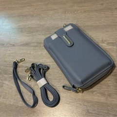 ✨【新品】✨スマホショルダー☆ミニ スマホポーチ携帯ポーチブルー水色極薄 ミニマム財布手ぶらの画像