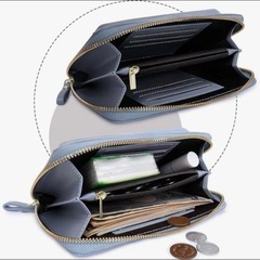 ✨【新品】✨スマホショルダー☆ミニ スマホポーチ携帯ポーチブルー水色極薄 ミニマム財布手ぶらの画像