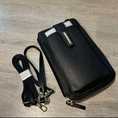 ✨【新品】✨スマホショルダー スマホポーチ 携帯ポーチ ブラック ミニマム財布の画像
