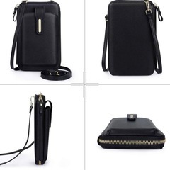 ✨【新品】✨スマホショルダー スマホポーチ 携帯ポーチ ブラック ミニマム財布の画像