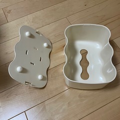 アイボリー　ティッシュケース　韓国　雲　ウェーブの画像