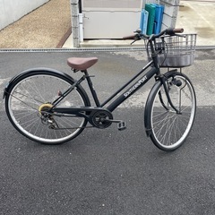 27インチ　自転車　6段変速カゴ付き
