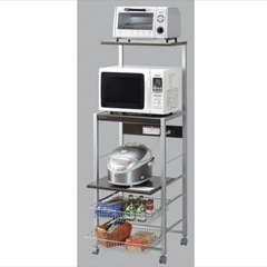 完了　キッチンラック　オープンラック　炊飯器　電子レンジ　トース...