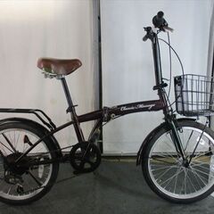 E232★　10000円★　折りたたみ中古自転車　ワインレッド　...