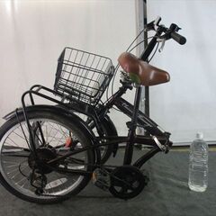 E232★　10000円★　折りたたみ中古自転車　ワインレッド　６段変速　カゴ付き【20インチ 】の画像