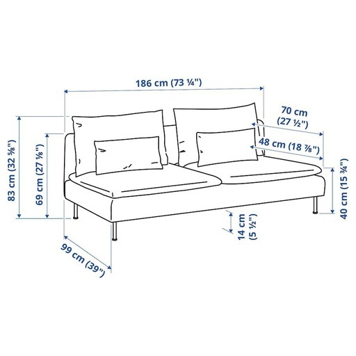 【本日受取タイムセール】IKEA SÖDERHAMN ソーデルハムン 3人掛けソファセクション, トネルード グレー