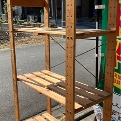 木製ラック　幅86×奥行き45×高さ176cm棚高さ調整可能　