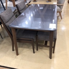 【軽トラック貸出サービス有】ニトリ　ベンチダイニング4点セット　テーブル/T-01チェア/C-27 ベンチ/B-34  Nコレクション ダークブラウンの画像