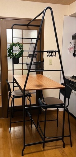 IKEA製HAVERUD ホーヴェルード テーブル 椅子 はしご収納付き
