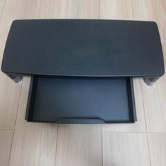 【再値下】モニター台 机上台 幅55cm 引き出し 高さ調整可能可能 キーボード収納 ブラックの画像