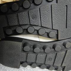 白色編み上げブーツ　サイドジッパーの画像