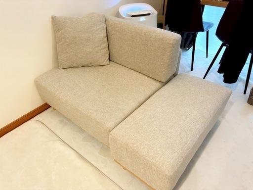 ソファ 一人掛け 1.5人掛け 北欧 ソファー 1人掛け ロータイプ アームレス 幅90cm ローソファー 滑り止め おしゃれ 簡単組み立て フルカバーリング モダン シンプル リビング 1P オットマン 洗える