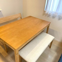 【美品】ダイニングテーブル　ナチュラル　135cm 4人　定価7...