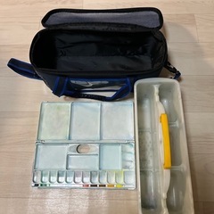 絵の具バッグ　筆洗バケツ　パレットのみ　