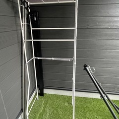 洗濯機ラックと調味料収納