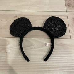 ディズニー　ミッキーカチューシャ　スパンコール