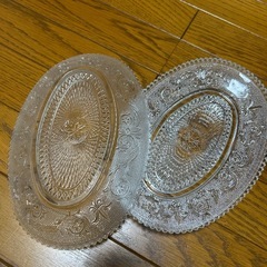 ガラス平皿2枚セットの画像