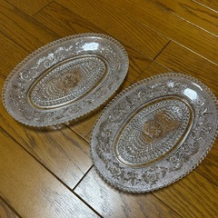 ガラス平皿2枚セット