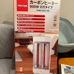 廃棄予定4/20TEKNOS カーボンヒーター 2灯タイプ　電気ヒーター 箱 付きの画像