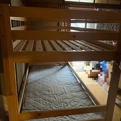 19.20日引取限定☆美品☆ニトリ2段ベッド(ルシエル)取扱説明書付の画像