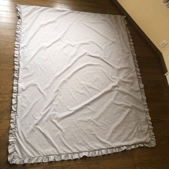 セミダブル 掛け布団カバー  フリル付き ピーチスキン加工 洗い替え 速乾（セミダブル ライトグレー）の画像
