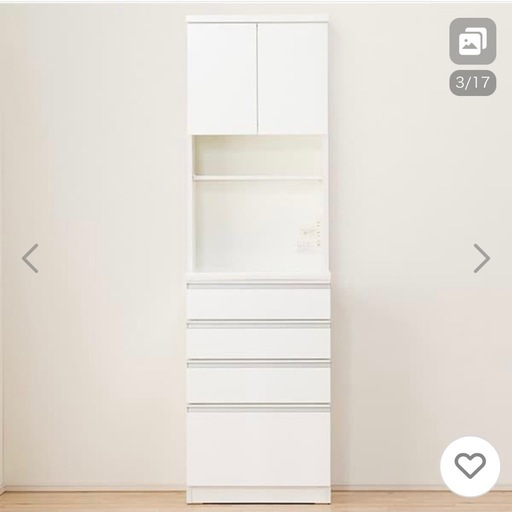 美品/ニトリ 食器棚60cm幅 白 ホワイト レジューム UP RESUME 美品