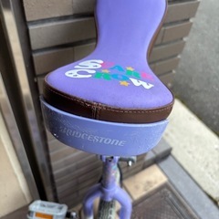 一輪車 18インチ ブリヂストン スケアクロー ラベンダー スタンド付 説明書付の画像