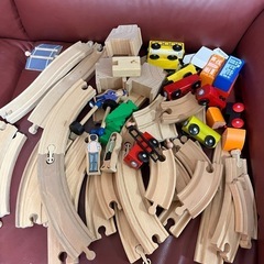 木製レール電車おもちゃの画像