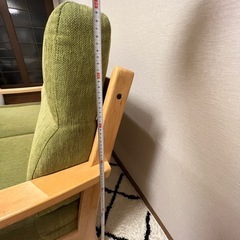 ニトリ製　2人掛けソファ グリーンの画像