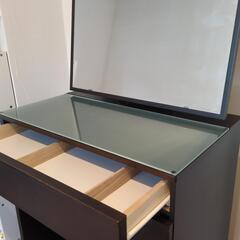 ドレッサー鏡台木製ダークブラウンカラー (さぶあかくん) 新井の ドレッサー鏡台木製ダークブラウンカラー (さぶあかくん) 新井の