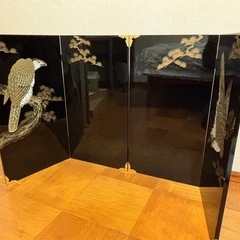 黒塗り　屏風